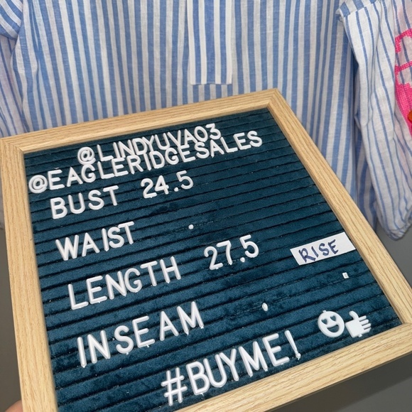 EUC Vilagallo Kaya Striped Embroidered Blouse Blue White Size 50 2XL - Picture 8 of 8